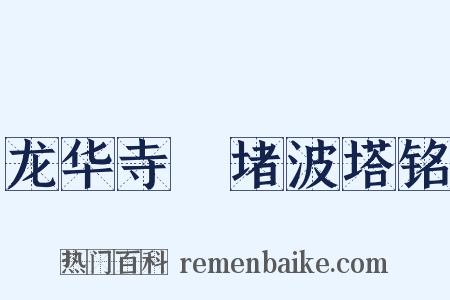 龙华寺窣堵波塔铭是什么意思的图片